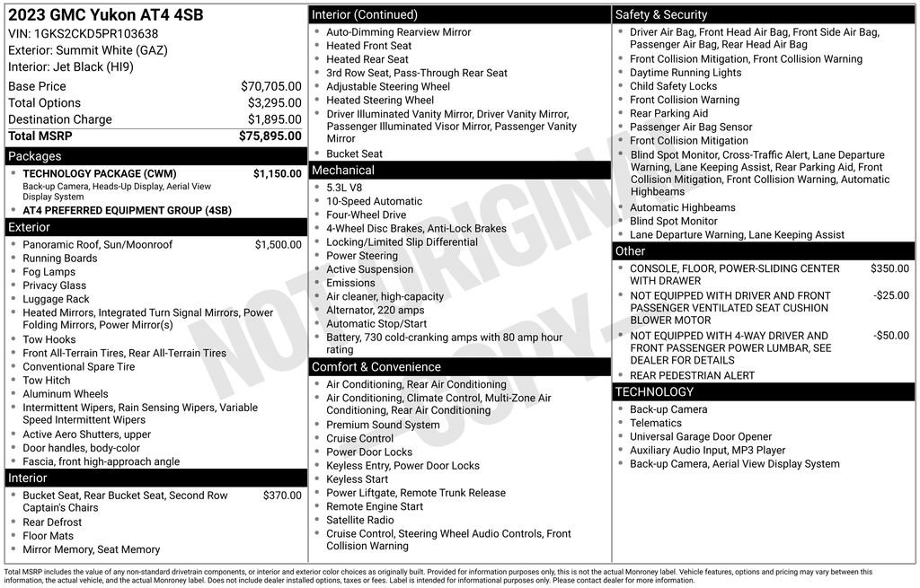 Used 2023 GMC Yukon AT4 w/ Technology Package image 4