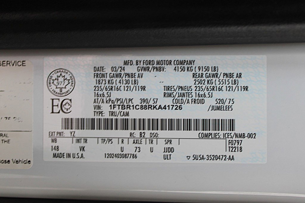 Used 2024 Ford Transit 250 148 Medium Roof w/ Load Area Protection Package image 37