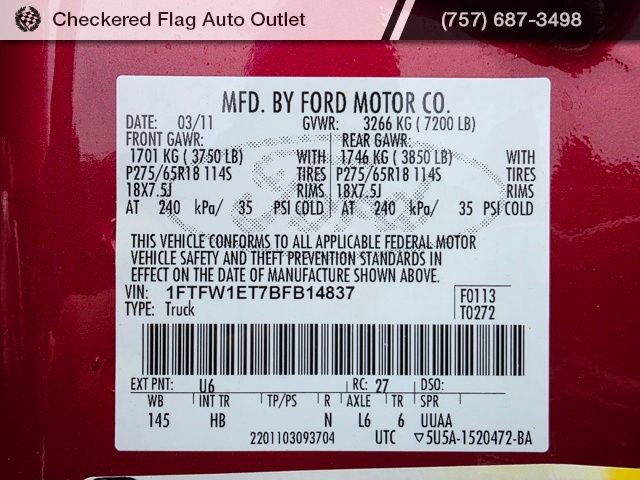 Used 2011 Ford F150 Lariat w/ Lariat Chrome Pkg image 48