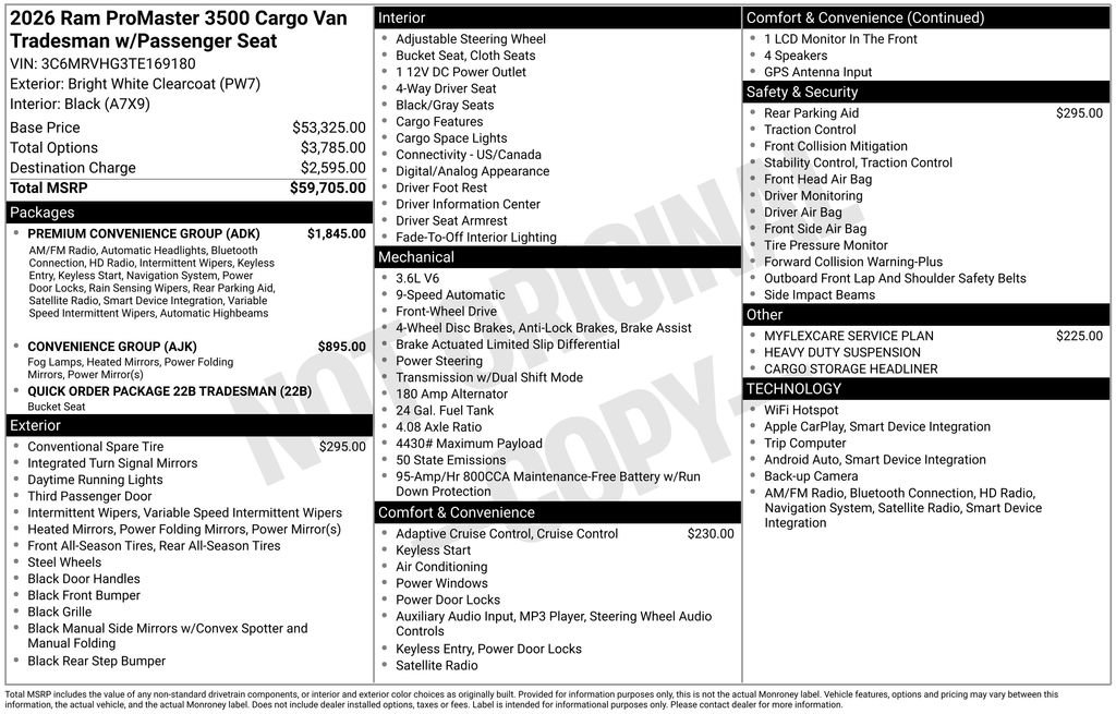 New 2026 RAM ProMaster 3500 w/ Premium Convenience Group FWD image 7