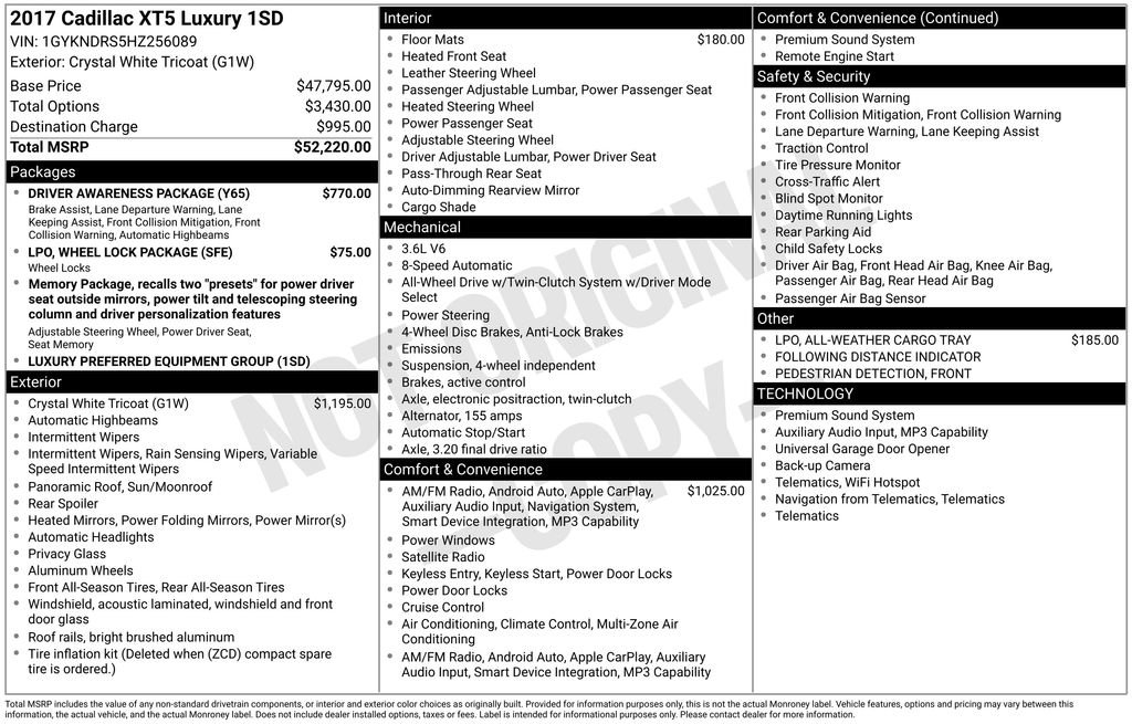 Used 2017 Cadillac XT5 Luxury w/ Driver Awareness Package image 3