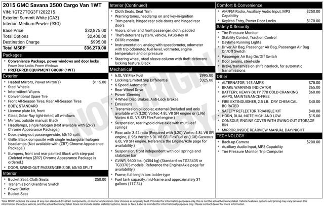 Used 2015 GMC Savana 3500 RWD image 22