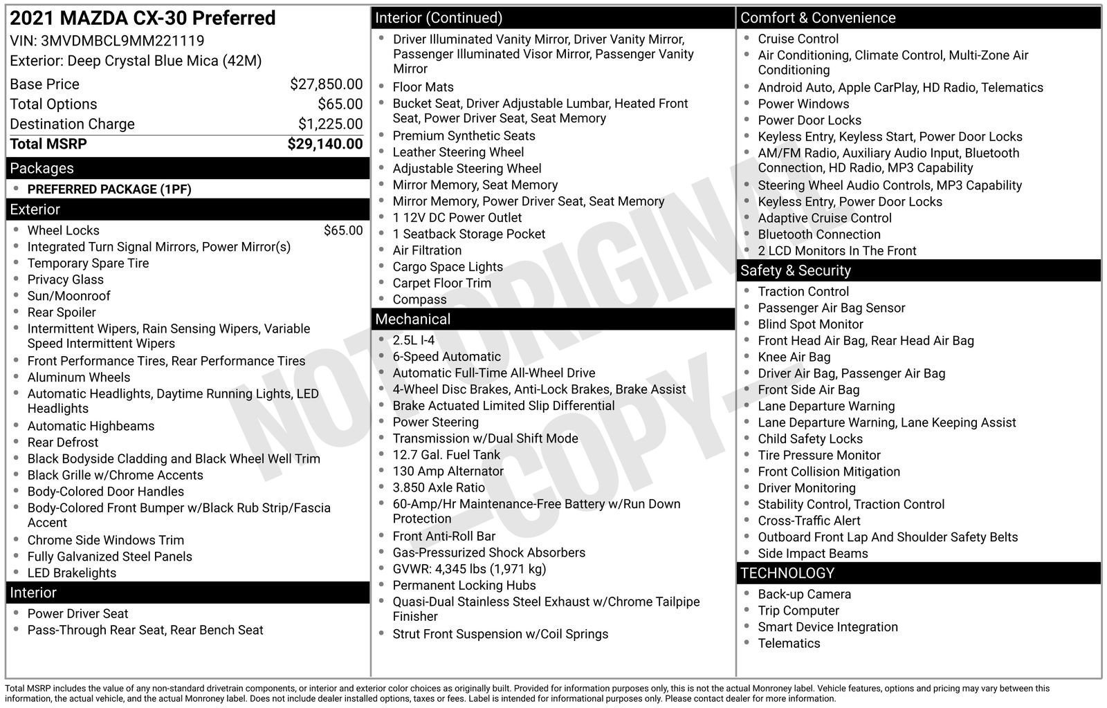 Used 2021 MAZDA CX-30 AWD 2.5 S w/ Preferred Package image 26