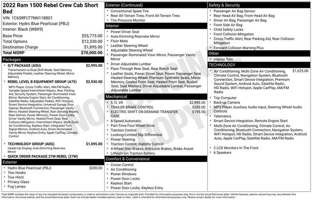 Used 2022 RAM 1500 Rebel w/ G/T Package AWD/4WD image 42