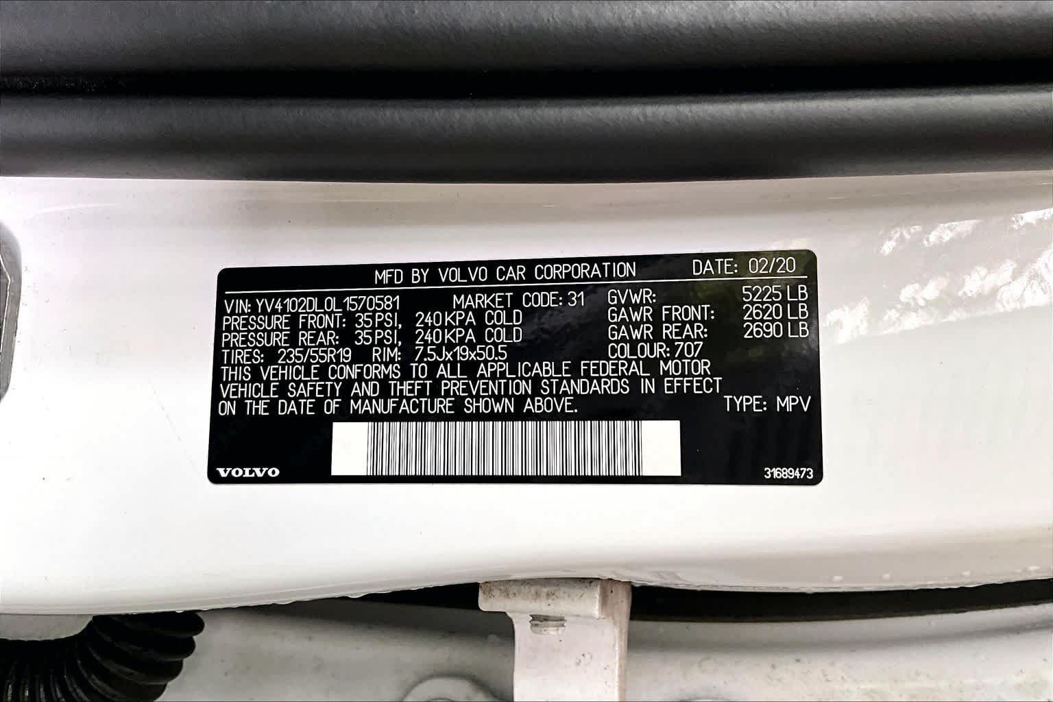 Used 2020 Volvo XC60 T5 Inscription w/ Protection Package Premier FWD image 31