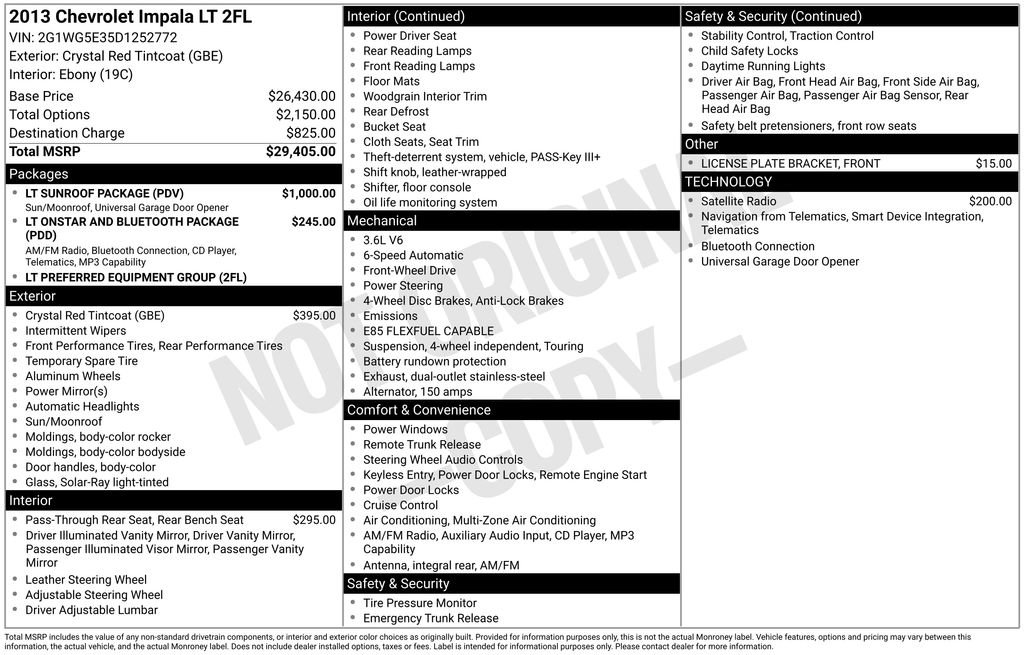 Used 2013 Chevrolet Impala LT w/ LT Sunroof Package FWD image 36