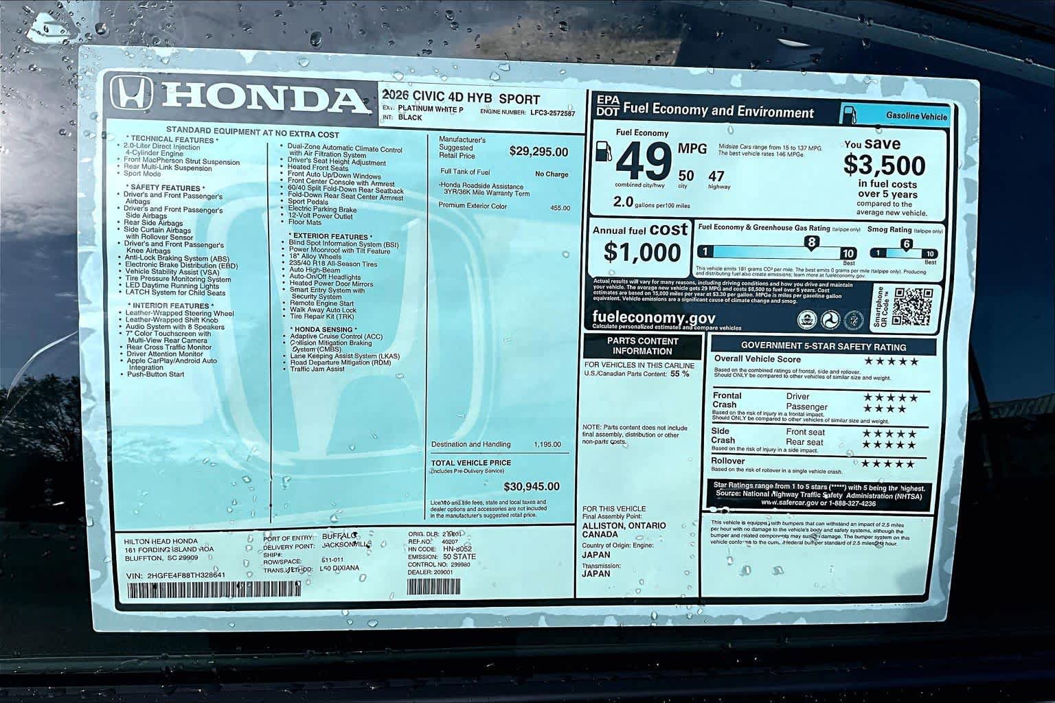 New 2026 Honda Civic Sport image 18