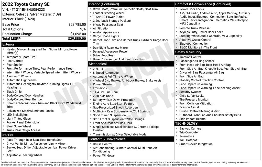 Used 2022 Toyota Camry SE image 11