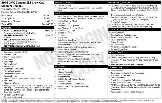 Used 2016 GMC Canyon SLE w/ Nightfall Edition AWD/4WD image 6