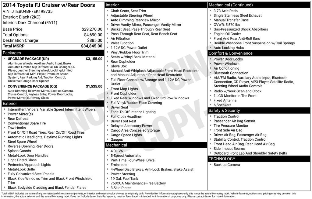 Used 2014 Toyota FJ Cruiser 4WD w/ Upgrade Package image 5