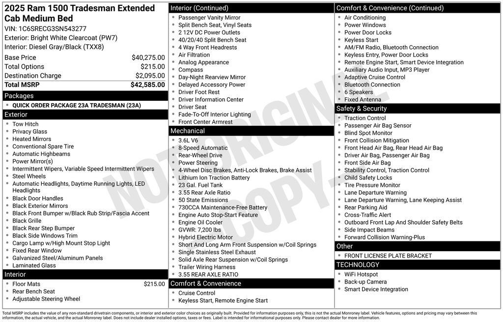 New 2025 RAM 1500 Tradesman RWD image 2