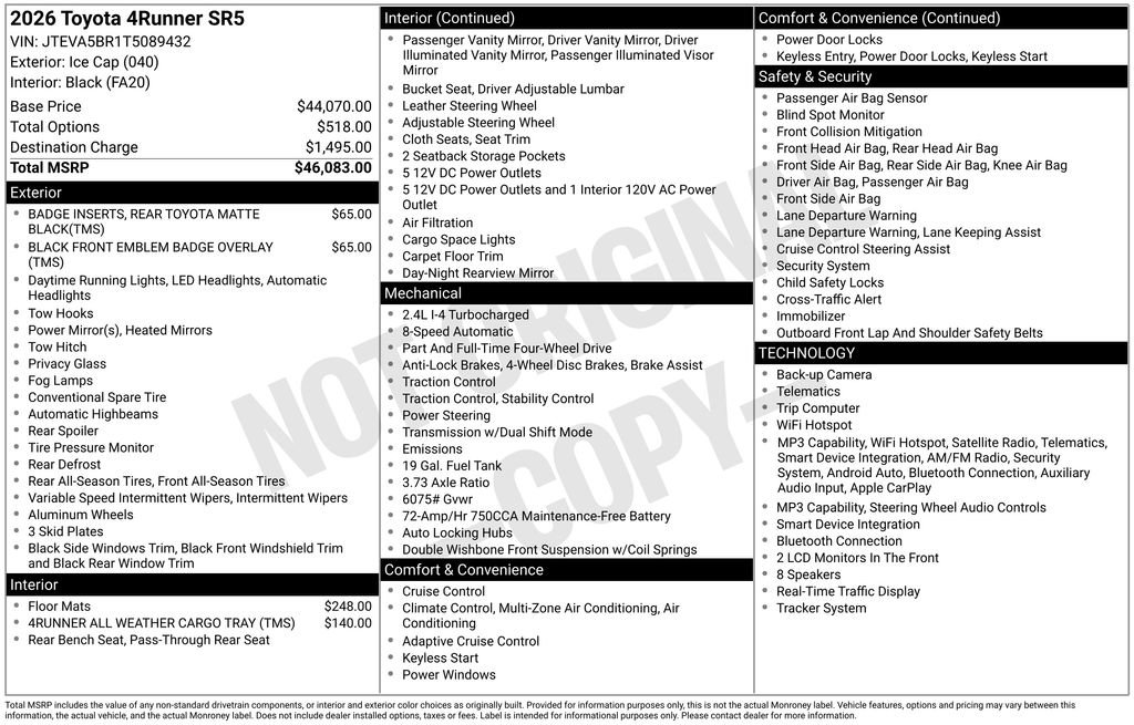 Used 2026 Toyota 4Runner SR5 AWD/4WD image 14