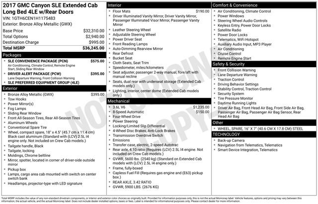 Used 2017 GMC Canyon SLE w/ SLE Convenience Package image 3