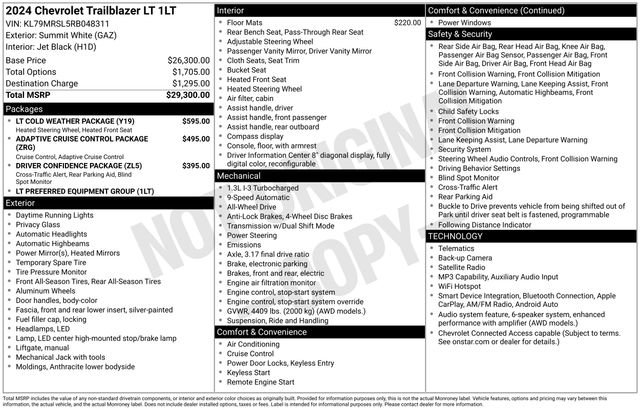 Used 2024 Chevrolet TrailBlazer LT w/ LT Cold Weather Package AWD/4WD image 2