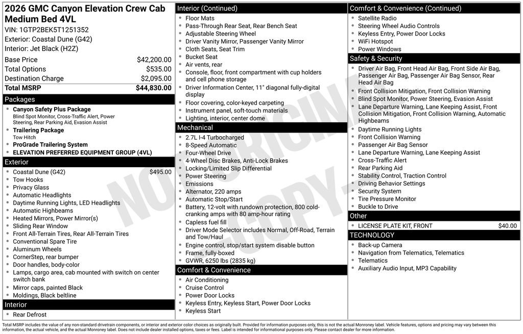 New 2026 GMC Canyon Elevation AWD/4WD image 5