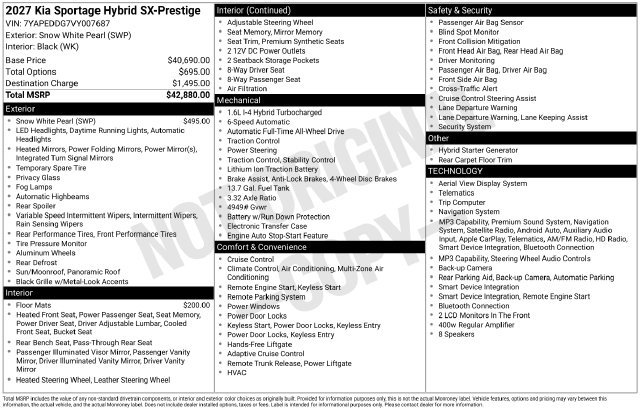New 2027 Kia Sportage SX Prestige AWD/4WD image 4