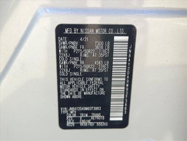 Used 2021 Nissan Armada Platinum w/ Captain's Chairs Package RWD image 30
