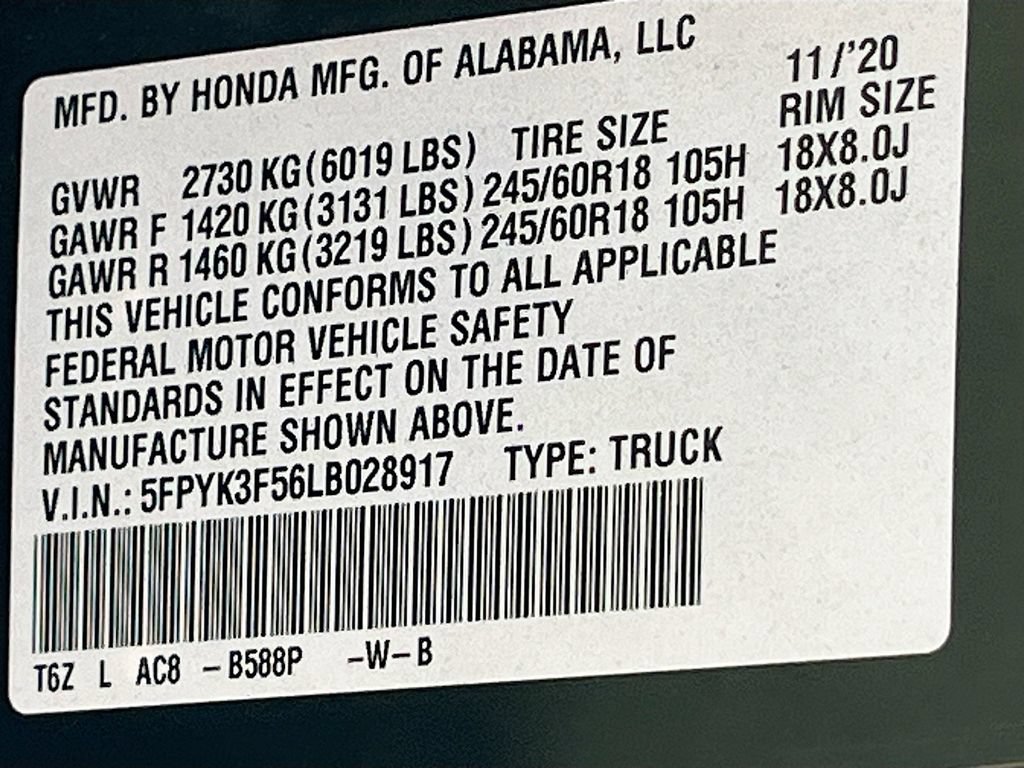 Used 2020 Honda Ridgeline RTL image 32
