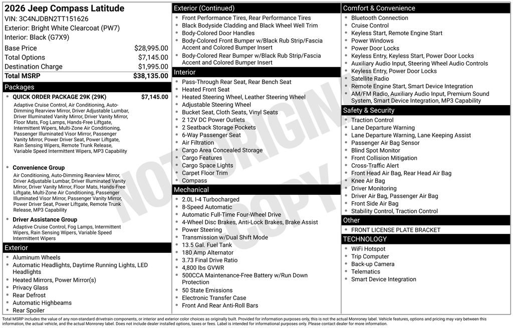 New 2026 Jeep Compass Latitude w/ Quick Order Package 29K image 40
