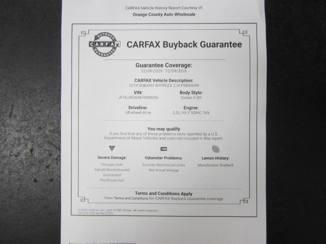 Used 2014 Subaru Impreza 2.0i Premium w/ All-Weather Package w/CVT image 32