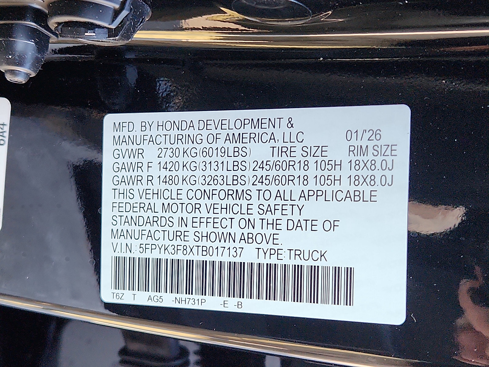 New 2026 Honda Ridgeline Black Edition image 18