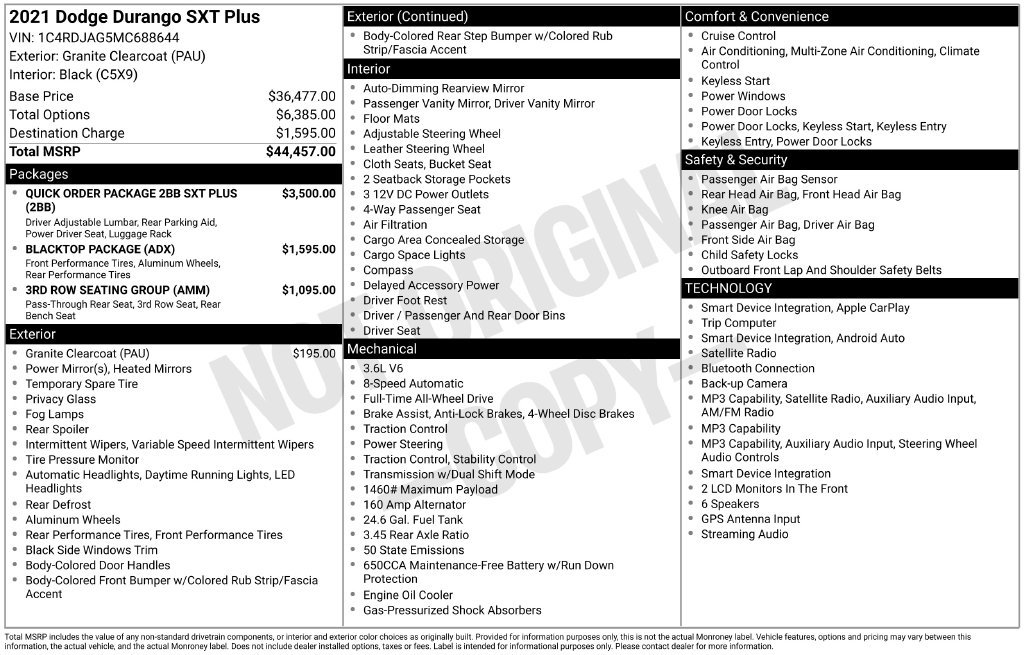 Certified 2021 Dodge Durango SXT AWD/4WD image 21
