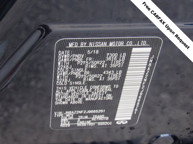 Used 2018 INFINITI QX80 2WD w/ Deluxe Technology Package image 27