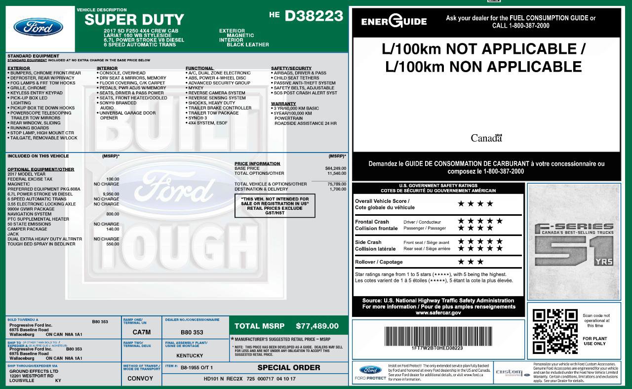 Used 2017 Ford F250 Lariat w/ Camper Package image 9