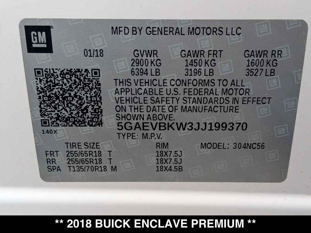 Used 2018 Buick Enclave Premium w/ Trailering Package AWD/4WD image 32