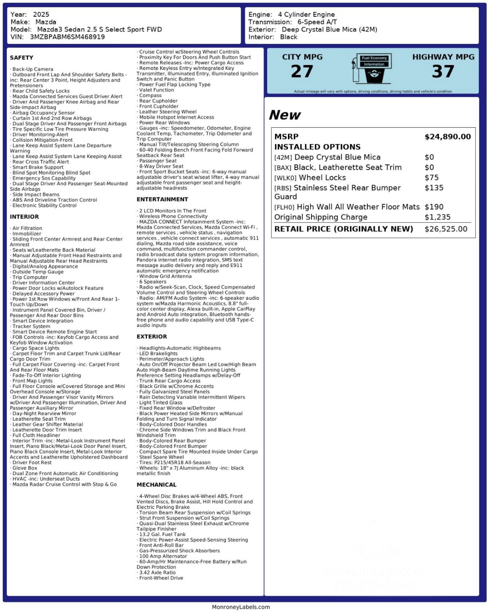 Used 2025 MAZDA MAZDA3 s image 50