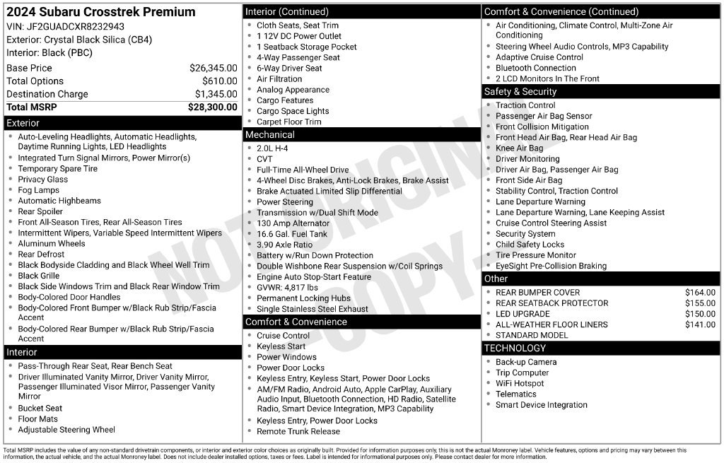 Certified 2024 Subaru Crosstrek 2.0i Premium AWD/4WD image 33