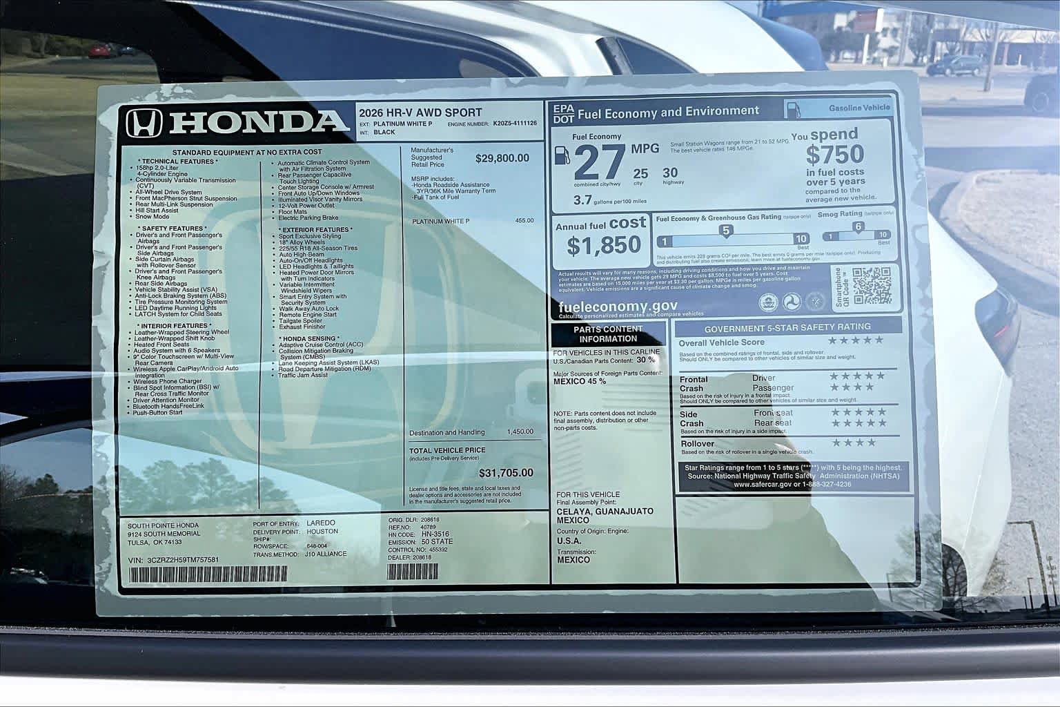 New 2026 Honda HR-V Sport image 22