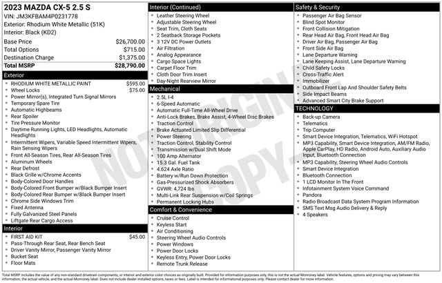 Used 2023 MAZDA CX-5 AWD 2.5 S image 5