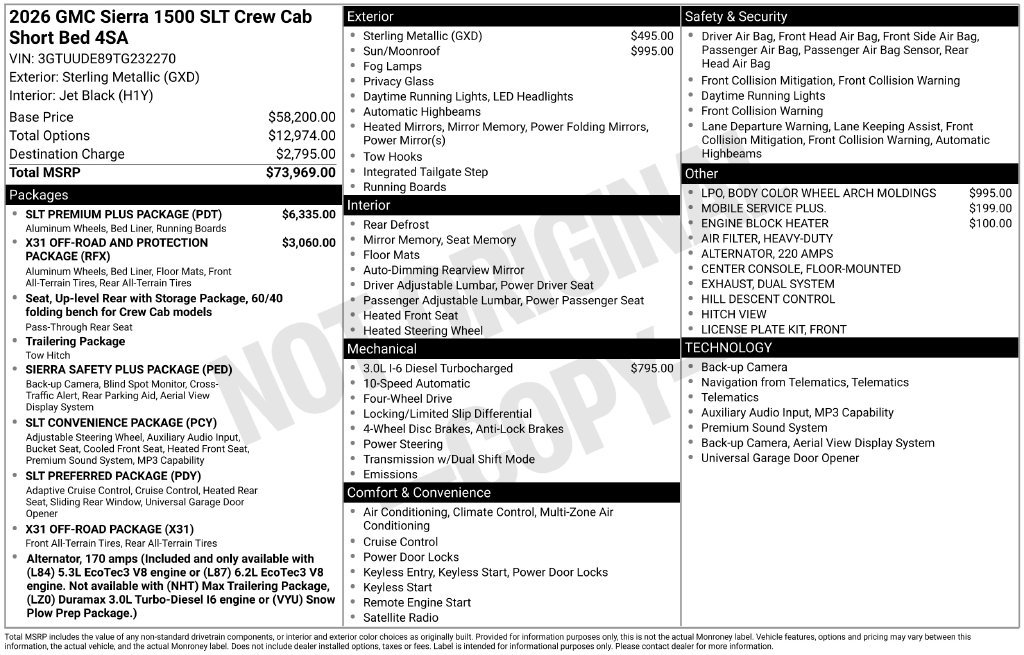 New 2026 GMC Sierra 1500 SLT w/ SLT Premium Plus Package AWD/4WD image 4