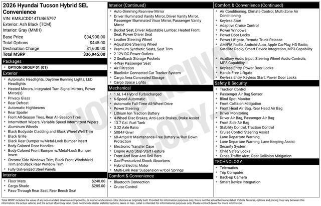 Used 2026 Hyundai Tucson SEL AWD/4WD image 36