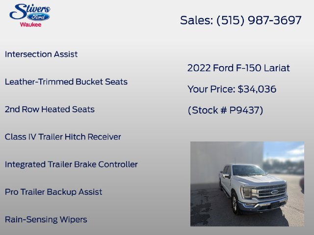 Used 2022 Ford F150 Lariat w/ Equipment Group 502A High AWD/4WD image 34