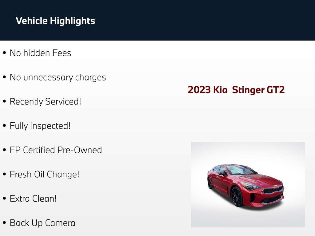 Used 2023 Kia Stinger GT2 w/ Option Group 015 RWD image 64