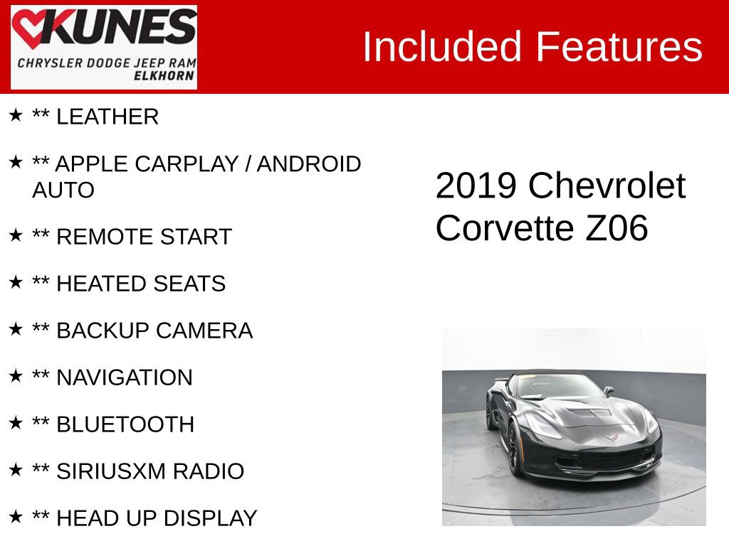 Used 2019 Chevrolet Corvette Z06 RWD image 2