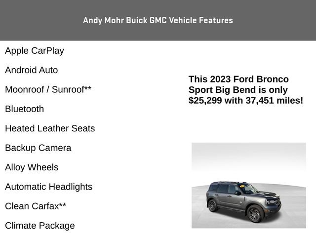 Used 2023 Ford Bronco Sport Big Bend w/ Convenience Package AWD/4WD image 4