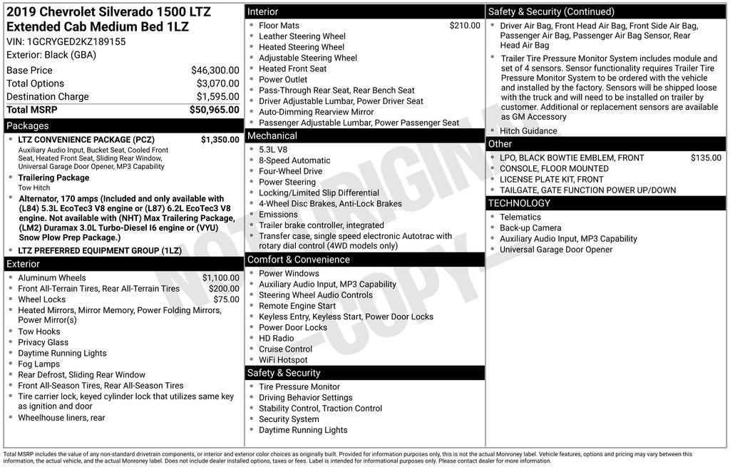 Certified 2019 Chevrolet Silverado 1500 LTZ w/ LTZ Convenience Package AWD/4WD image 5