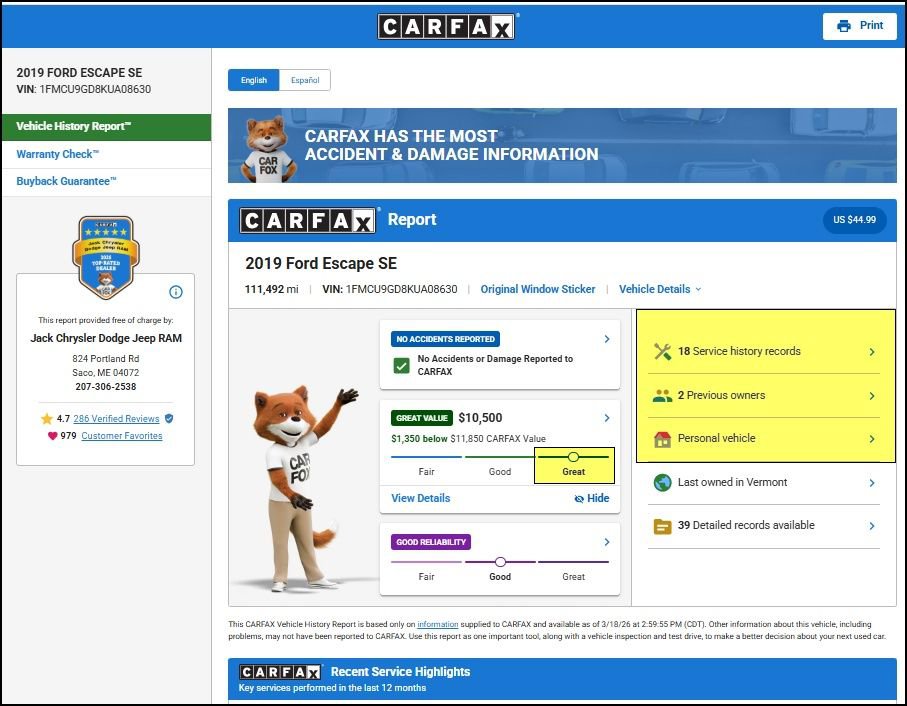 Used 2019 Ford Escape SE image 10