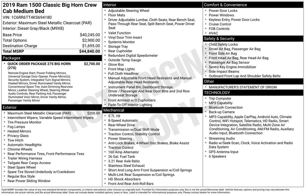 Used 2019 RAM 1500 Big Horn RWD image 7