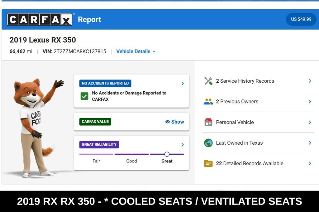 Used 2019 Lexus RX 350 FWD w/ Premium Package image 9