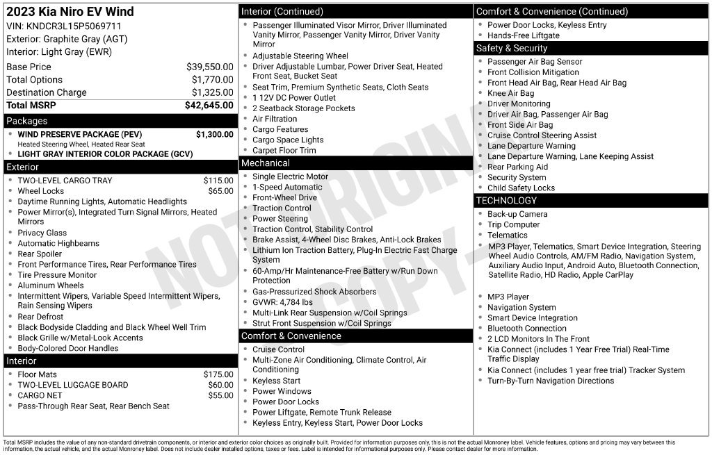 Certified 2023 Kia Niro Wind w/ Wind Preserve Package FWD image 32