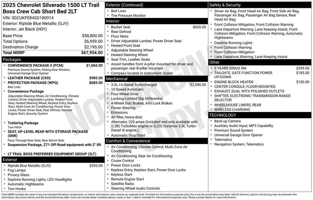 Used 2025 Chevrolet Silverado 1500 LT Trail Boss w/ Convenience Package II AWD/4WD image 6