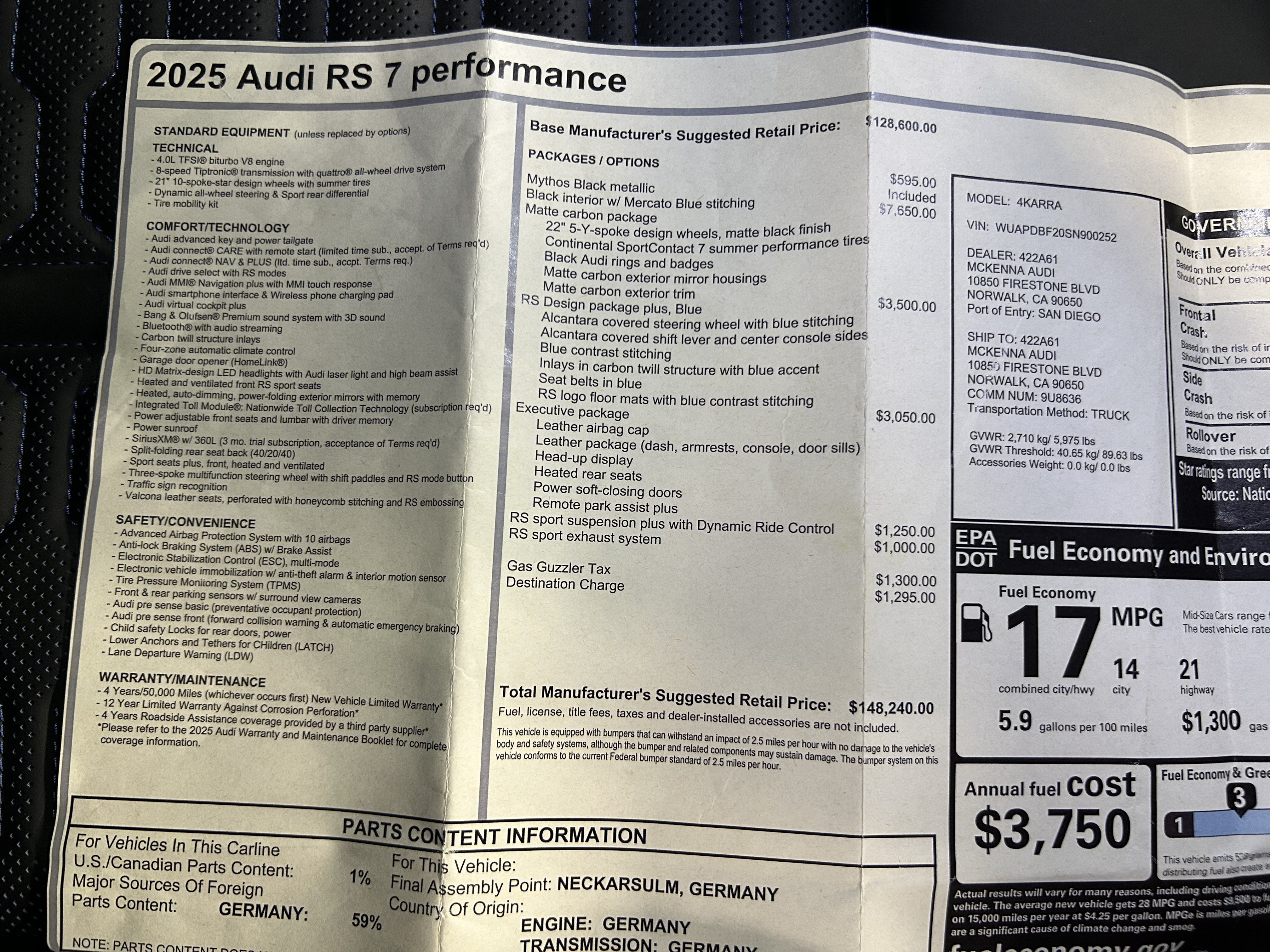 Used 2025 Audi RS 7 Performance AWD/4WD image 17