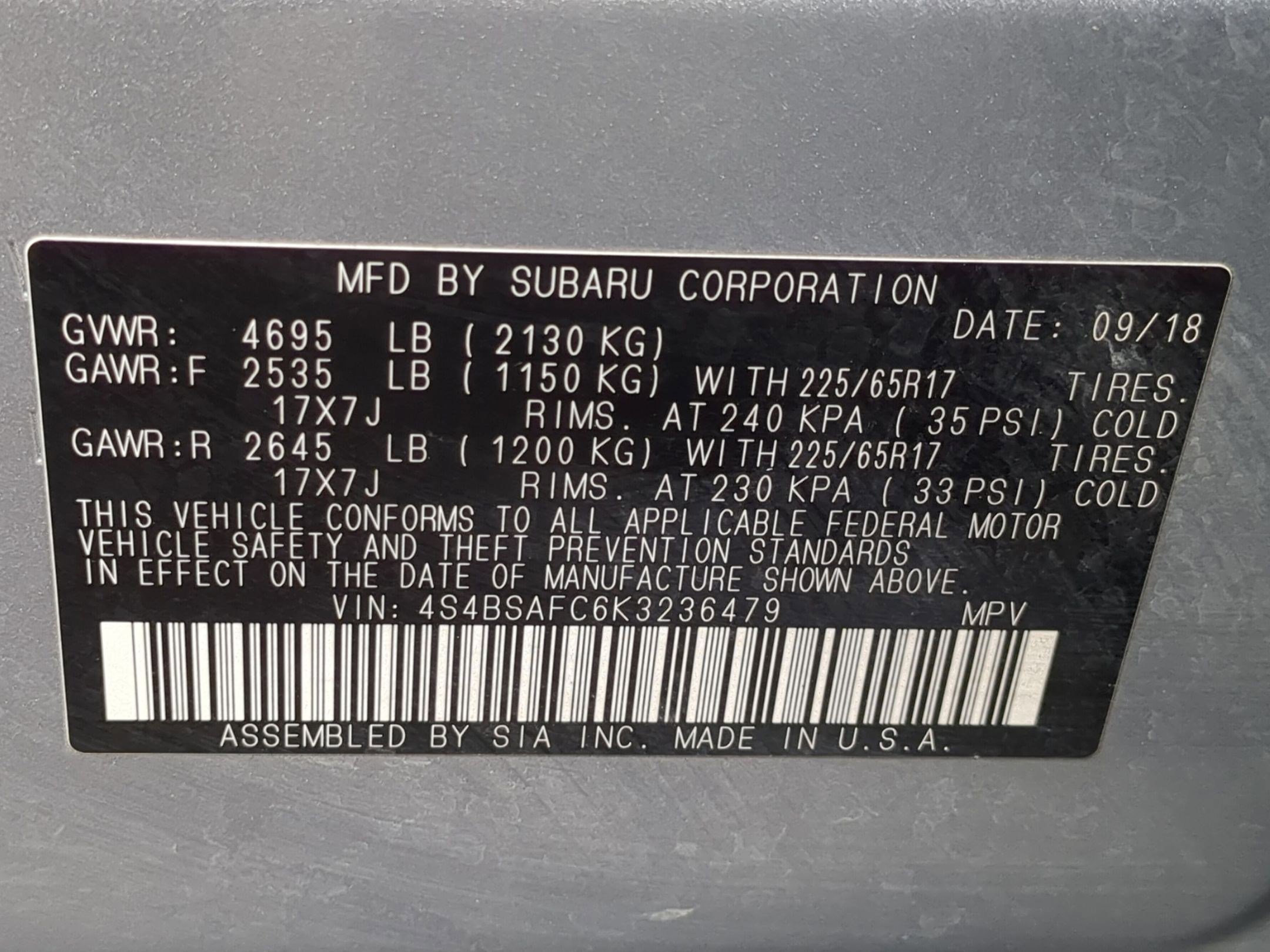 Used 2019 Subaru Outback 2.5i Premium image 35