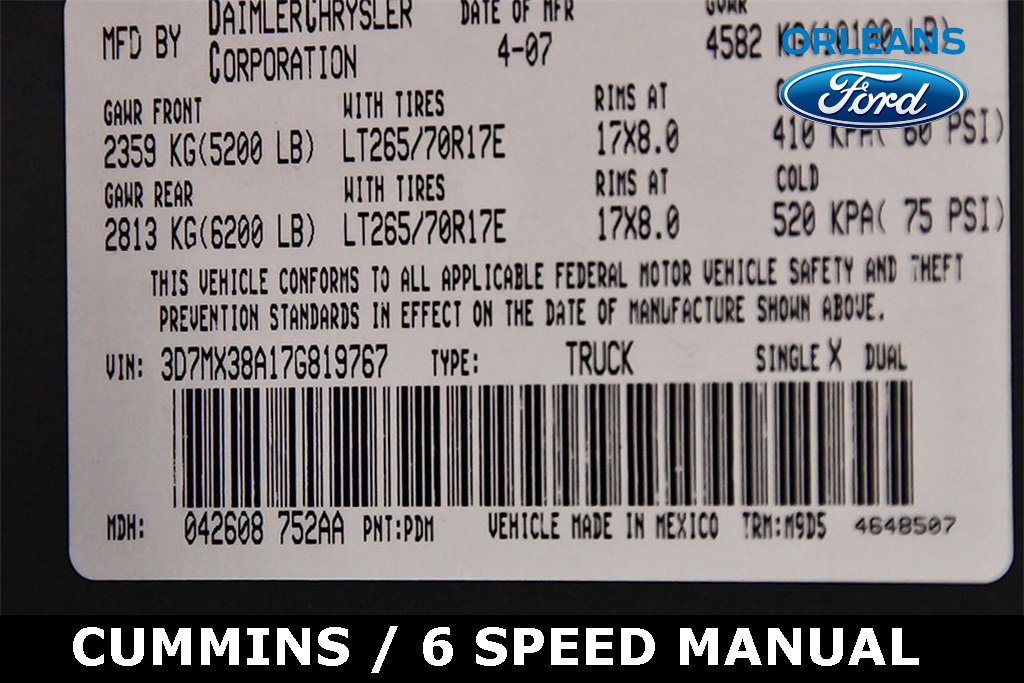 Used 2007 Dodge Ram 3500 Truck SLT w/ Quad Cab Big Horn Value Group image 15