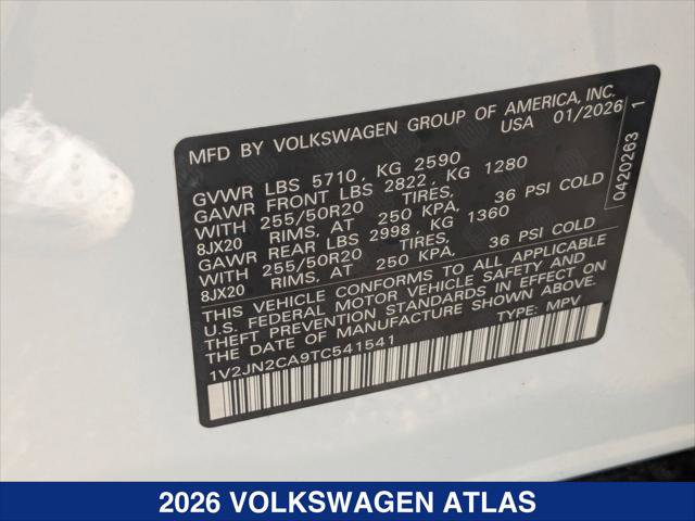 New 2026 Volkswagen Atlas SE image 20