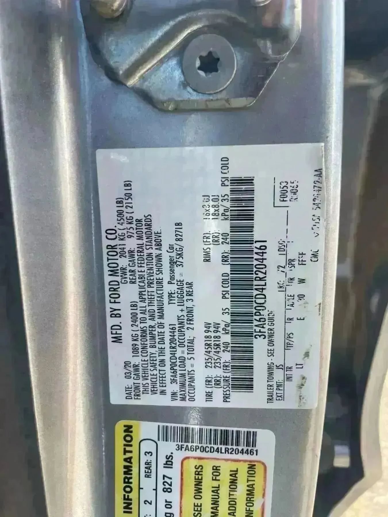 Used 2020 Ford Fusion SEL FWD image 7